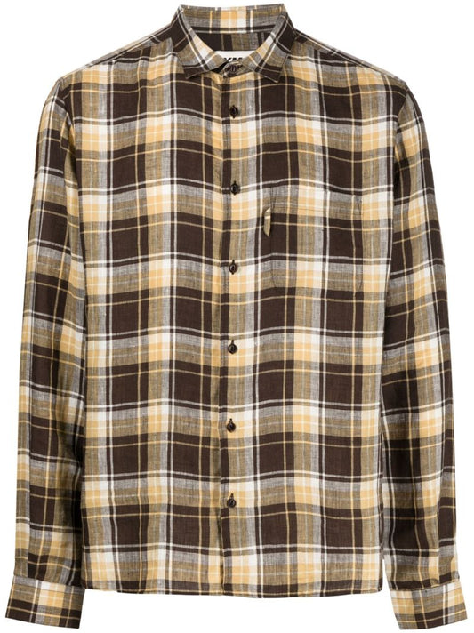 Brown Curtis Checked Cotton Shirt