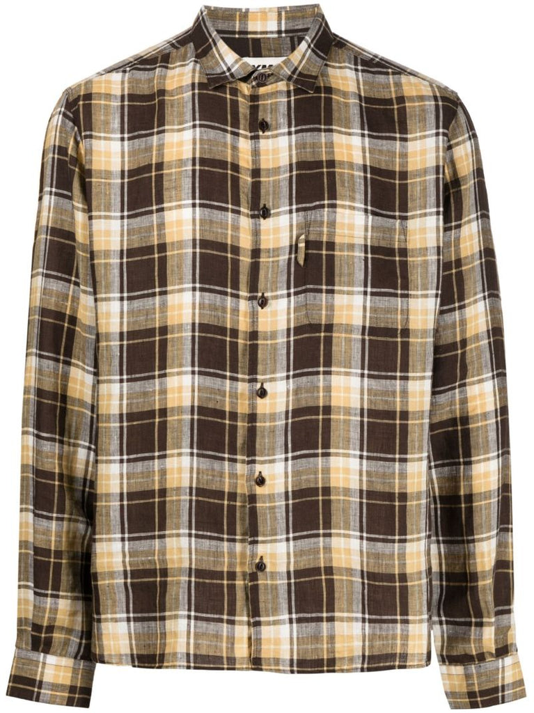 Brown Curtis Checked Cotton Shirt