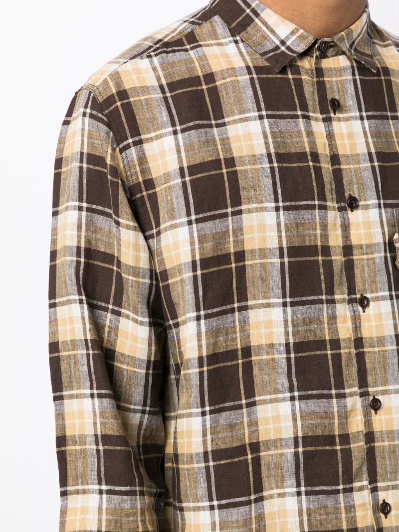 Brown Curtis Checked Cotton Shirt