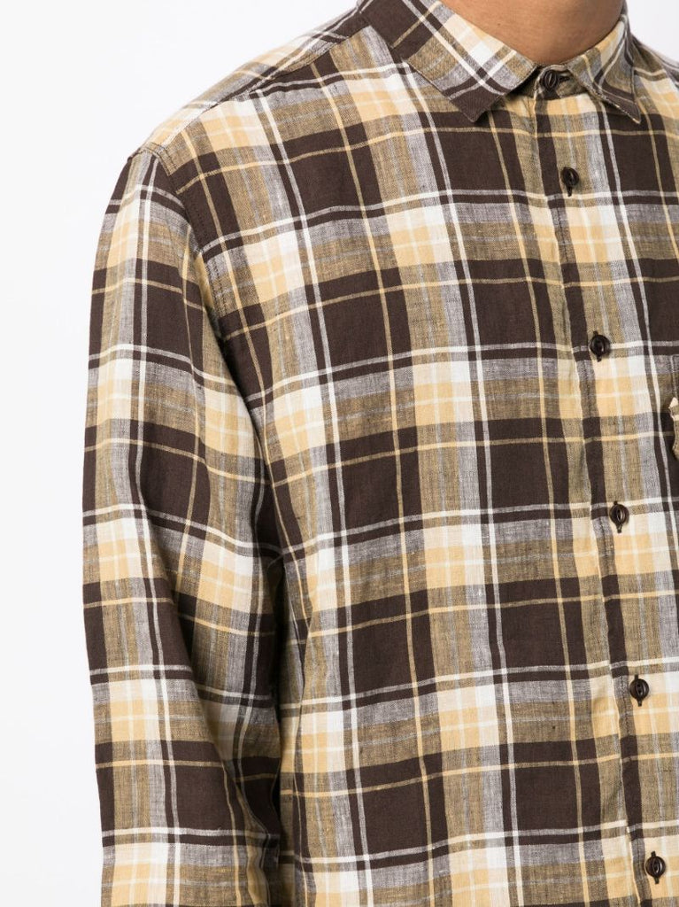 Brown Curtis Checked Cotton Shirt