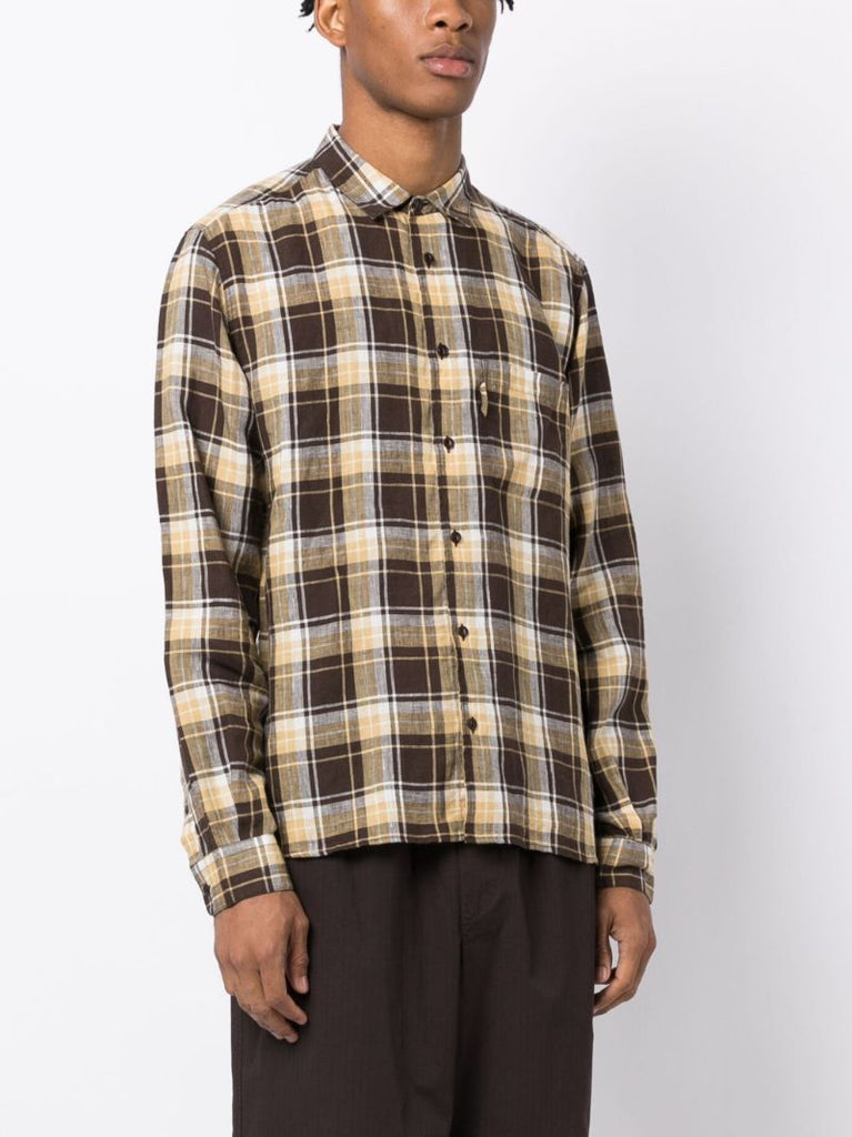 Brown Curtis Checked Cotton Shirt