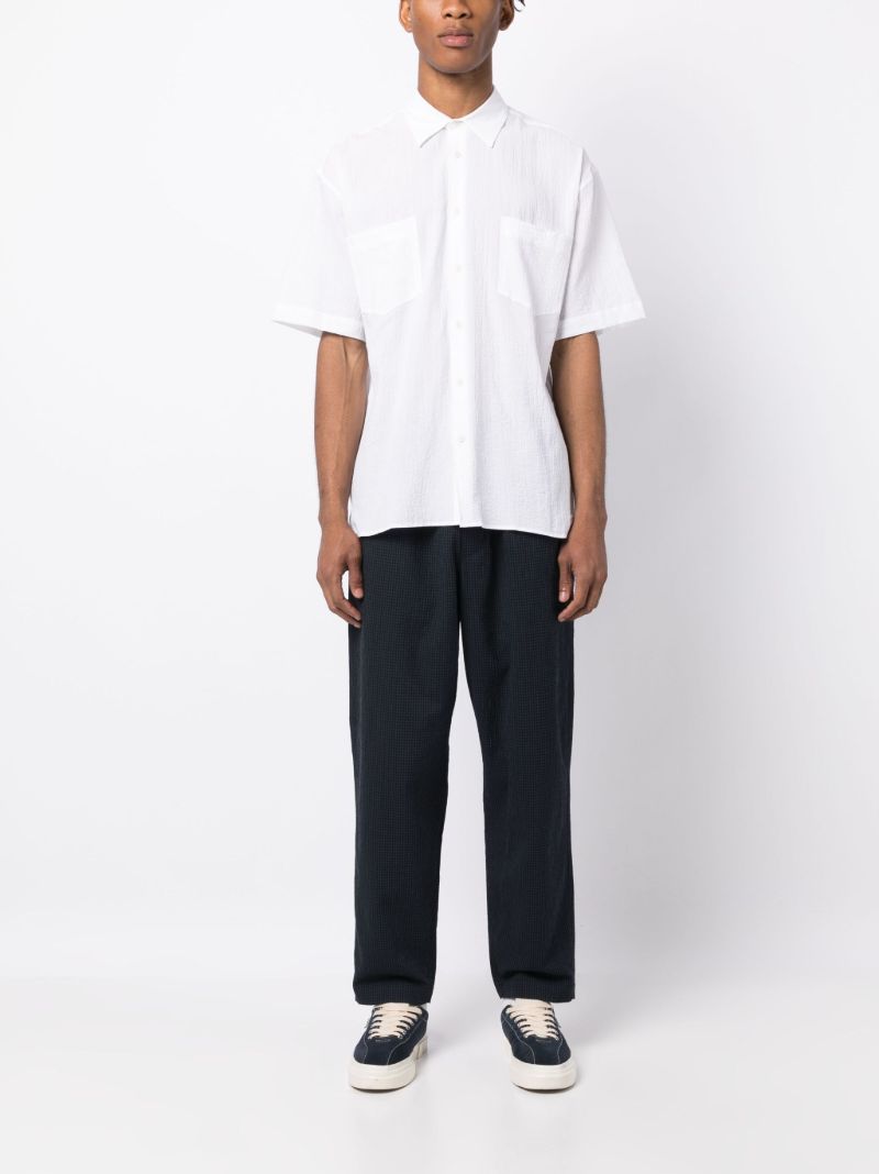 White Mitchum Short Sleeve Cotton Shirt