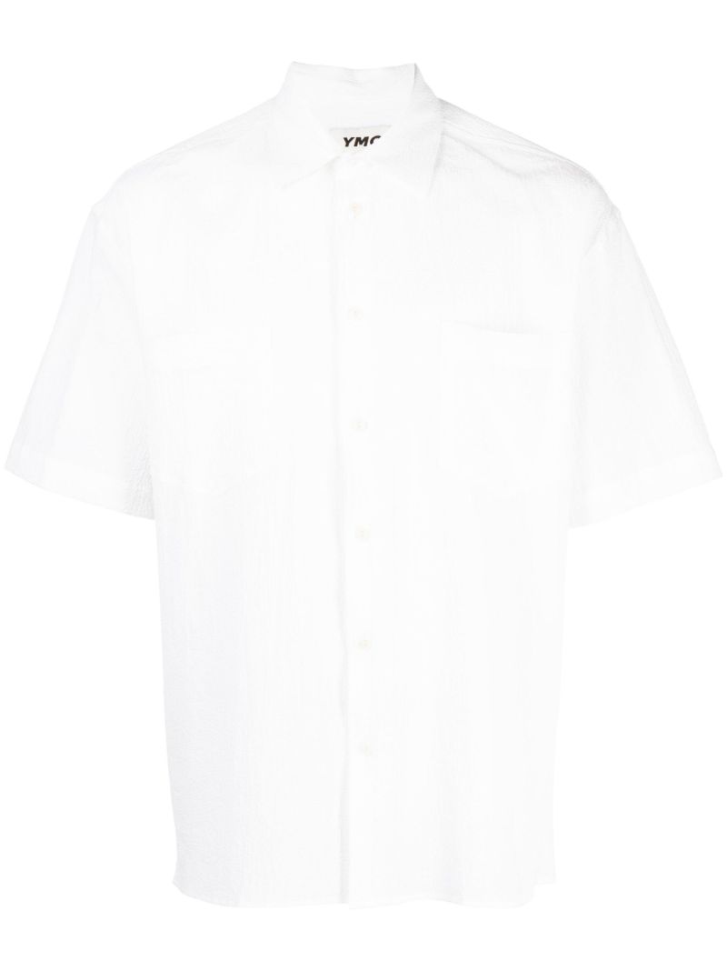 White Mitchum Short Sleeve Cotton Shirt