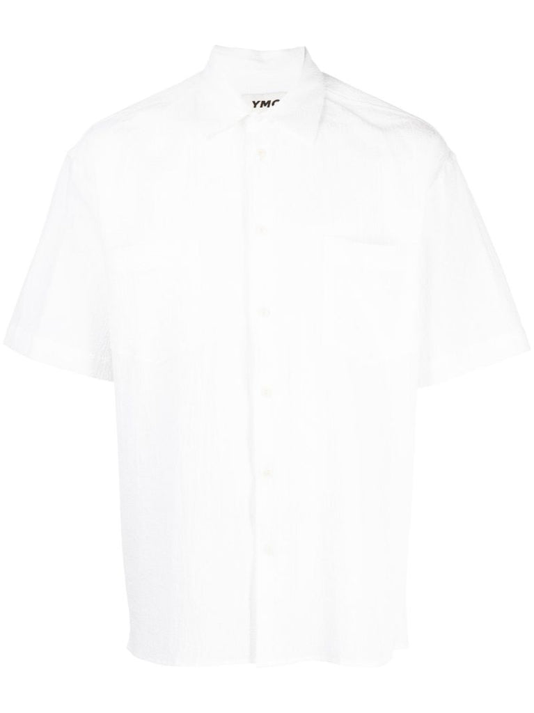 White Mitchum Short Sleeve Cotton Shirt
