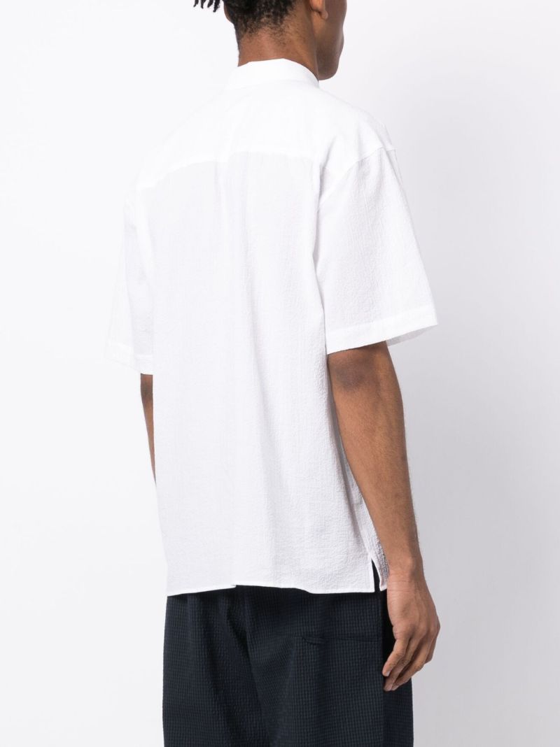 White Mitchum Short Sleeve Cotton Shirt