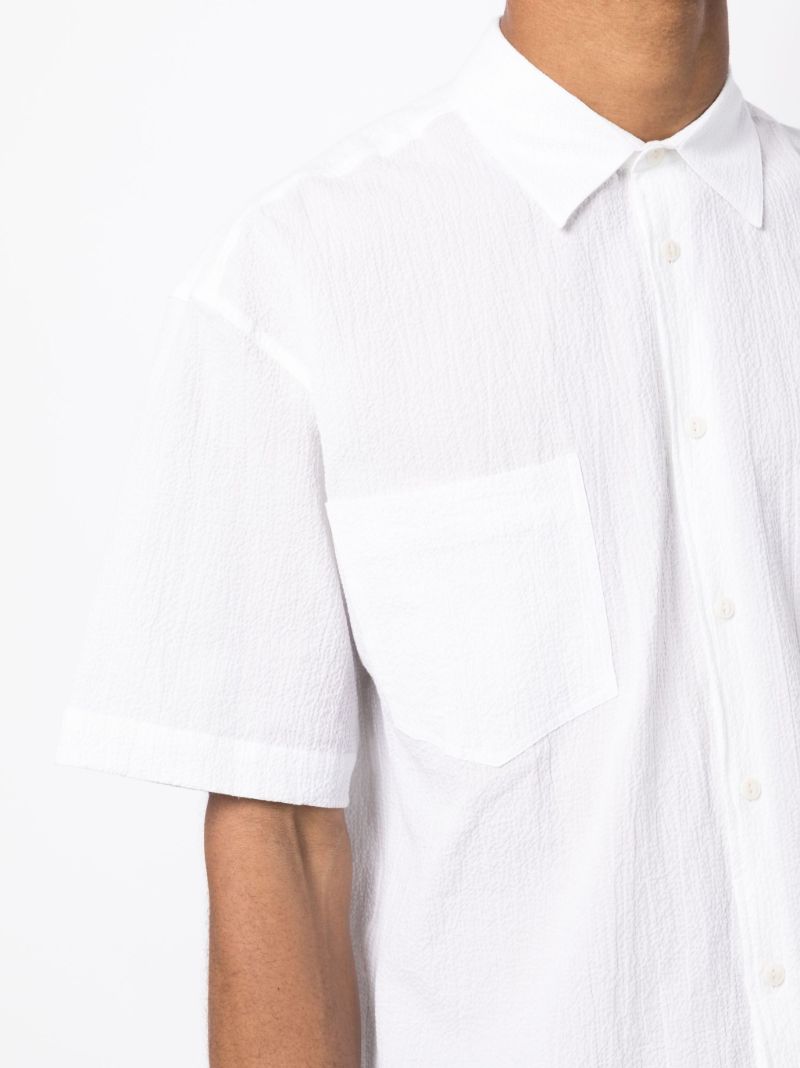 White Mitchum Short Sleeve Cotton Shirt