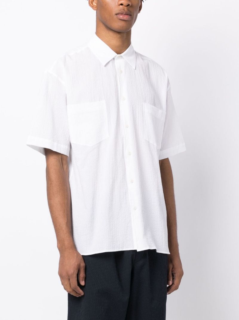 White Mitchum Short Sleeve Cotton Shirt