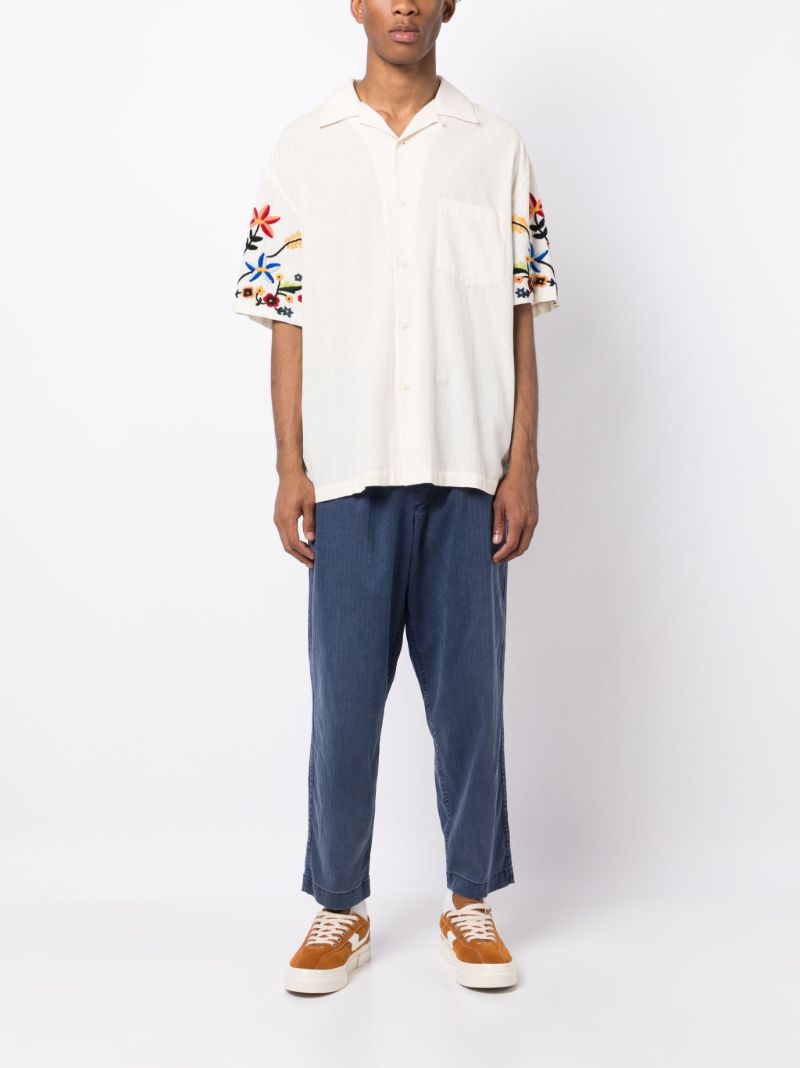 Blue Drawstring Mid Rise Trousers