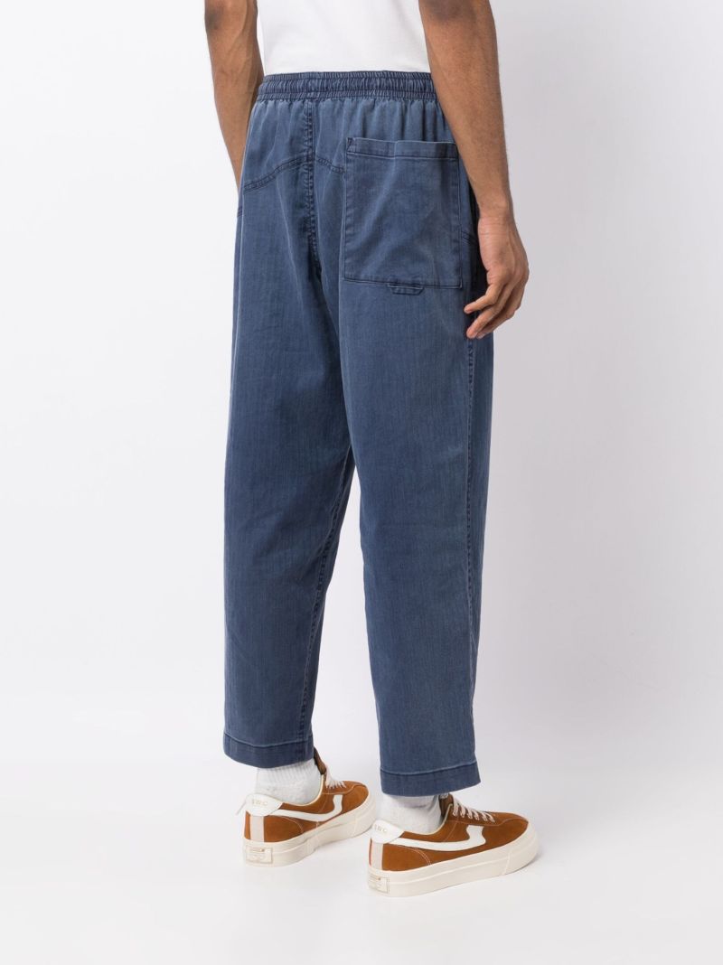 Blue Drawstring Mid Rise Trousers
