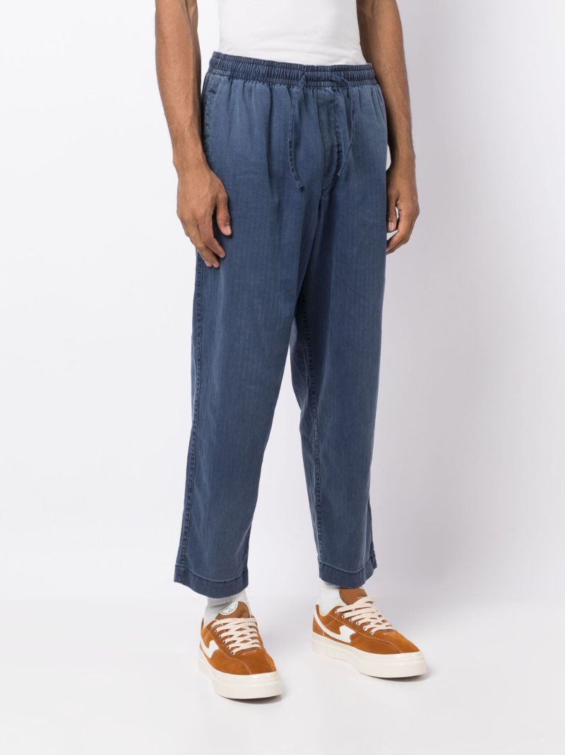 Blue Drawstring Mid Rise Trousers