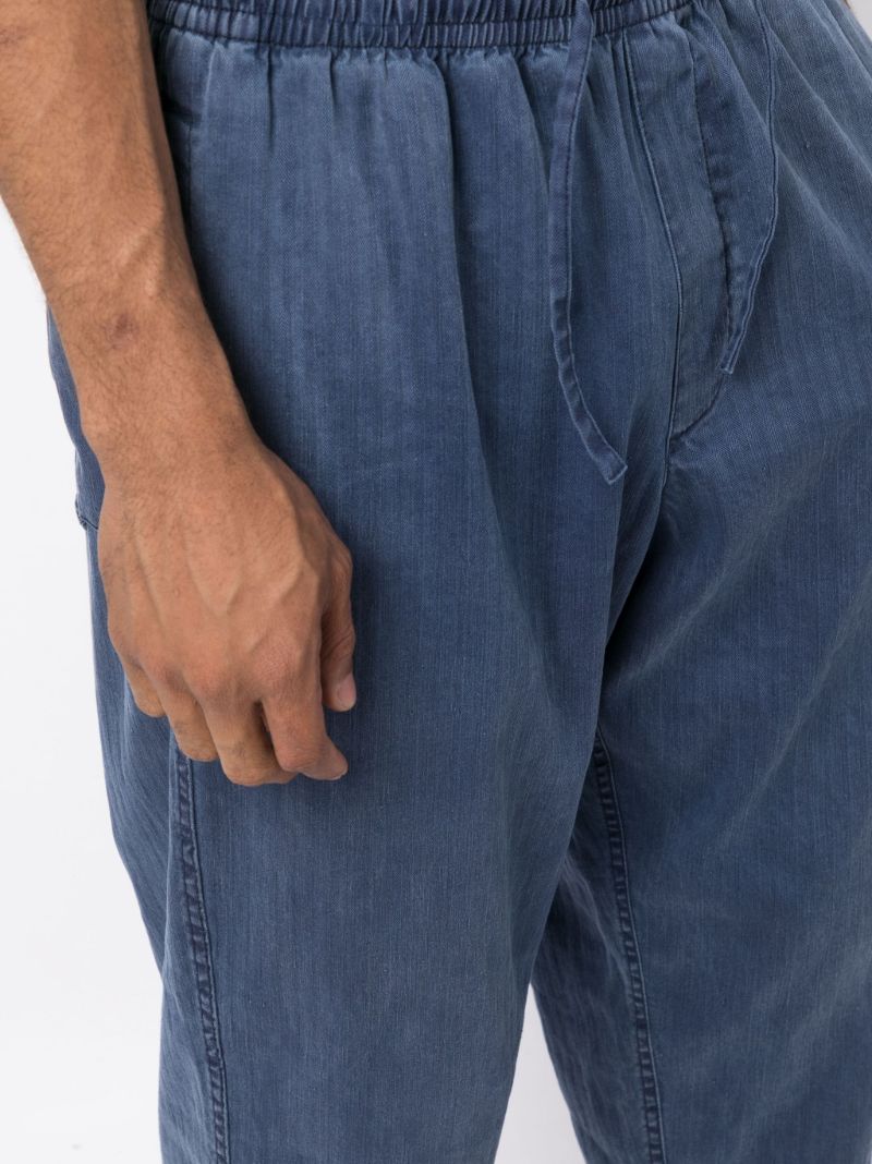 Blue Drawstring Mid Rise Trousers