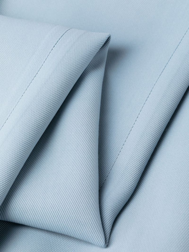 Blue Straight-leg Pleated Trousers