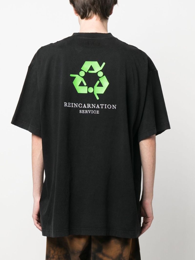 Black Embroidered Cotton T-shirt