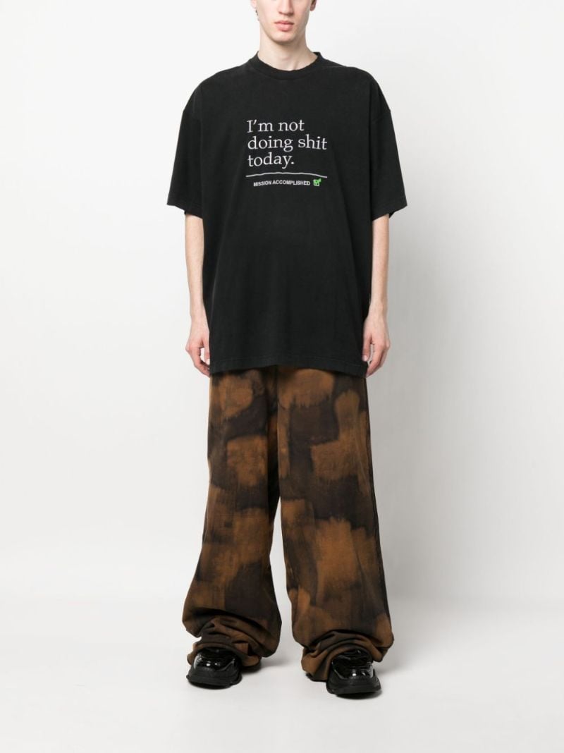 Black Embroidered Cotton T-shirt
