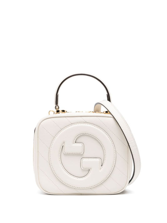 White Blondie Leather Tote Bag