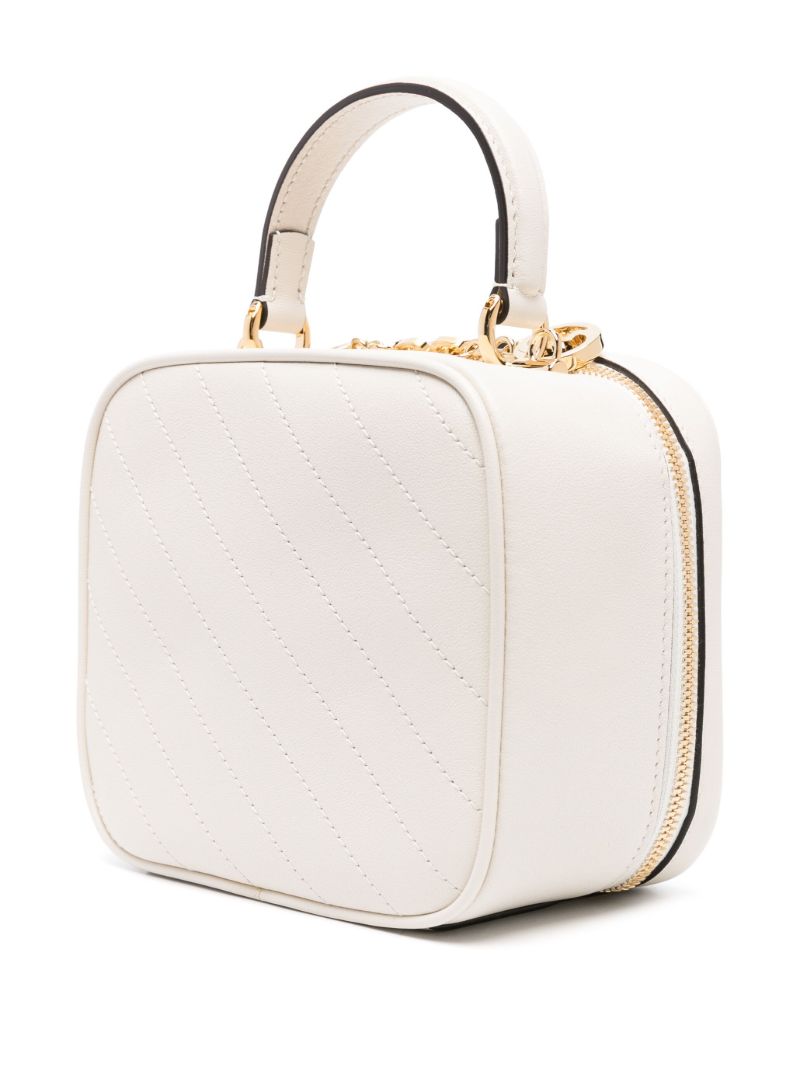 White Blondie Leather Tote Bag