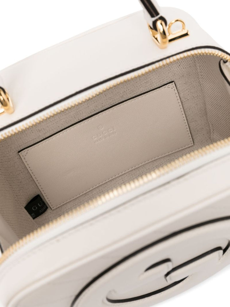 White Blondie Leather Tote Bag