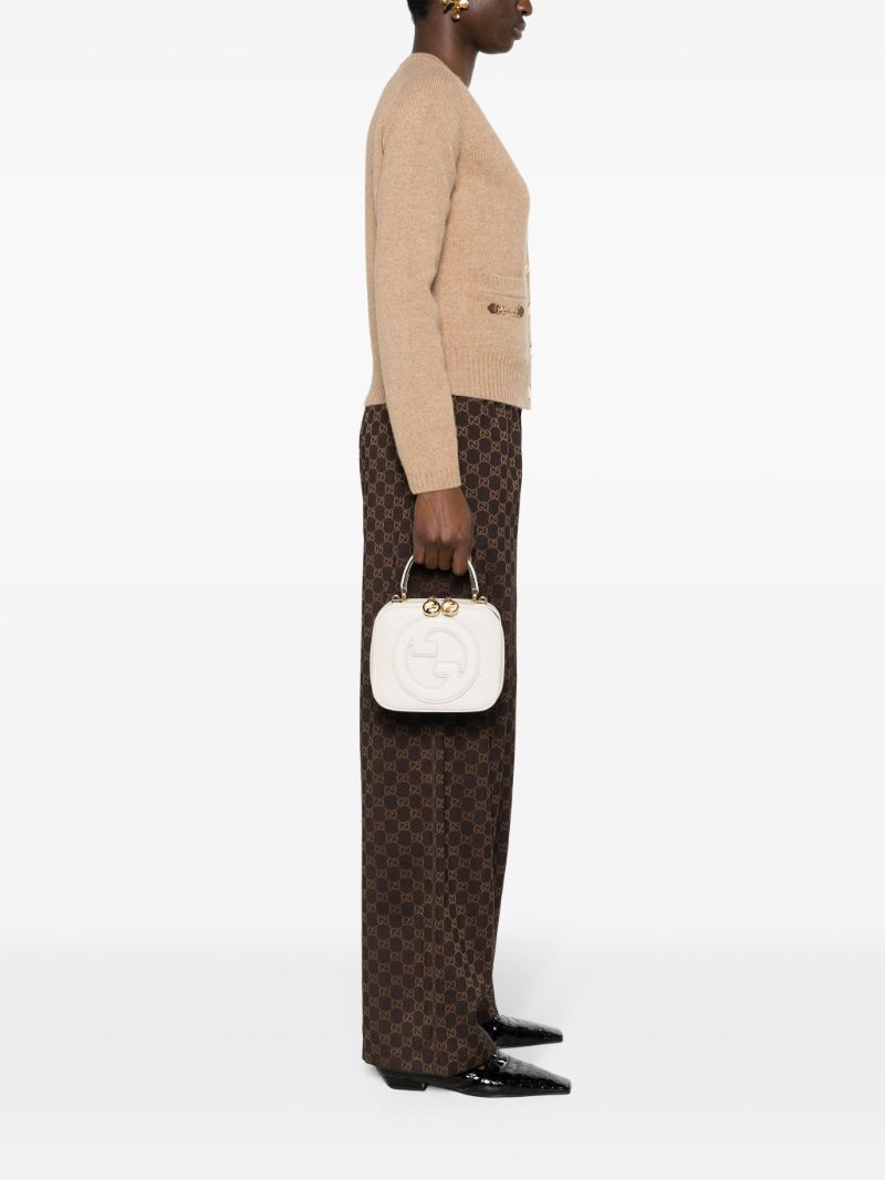 White Blondie Leather Tote Bag