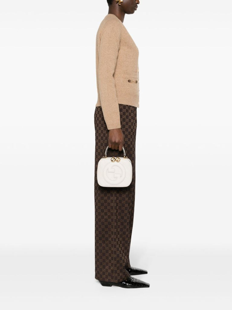 White Blondie Leather Tote Bag