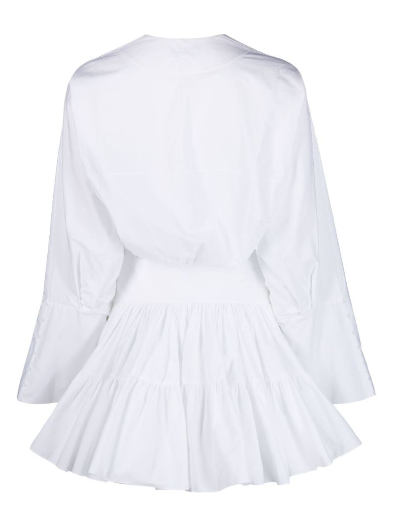 White Pleated Cotton Dress