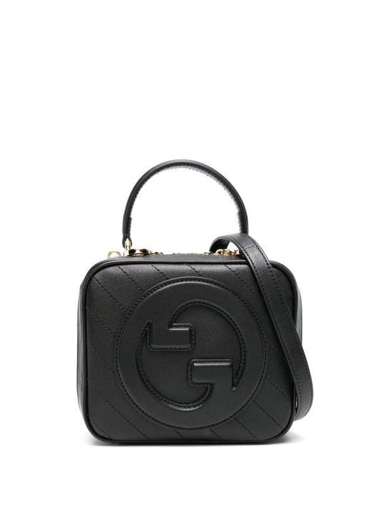 Black Blondie Leather Top Handle Bag