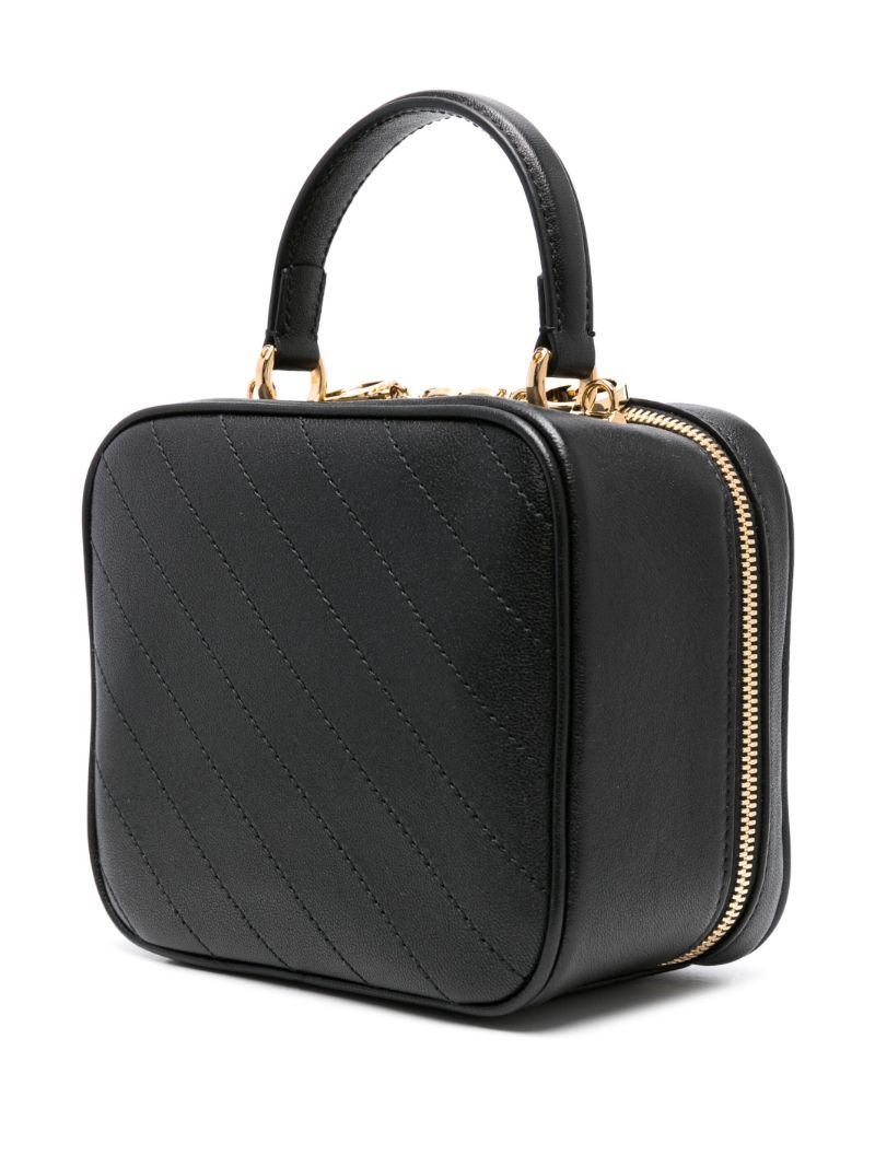 Black Blondie Leather Top Handle Bag
