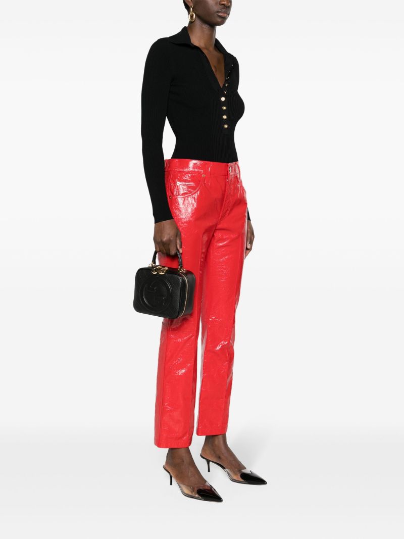 Black Blondie Leather Top Handle Bag