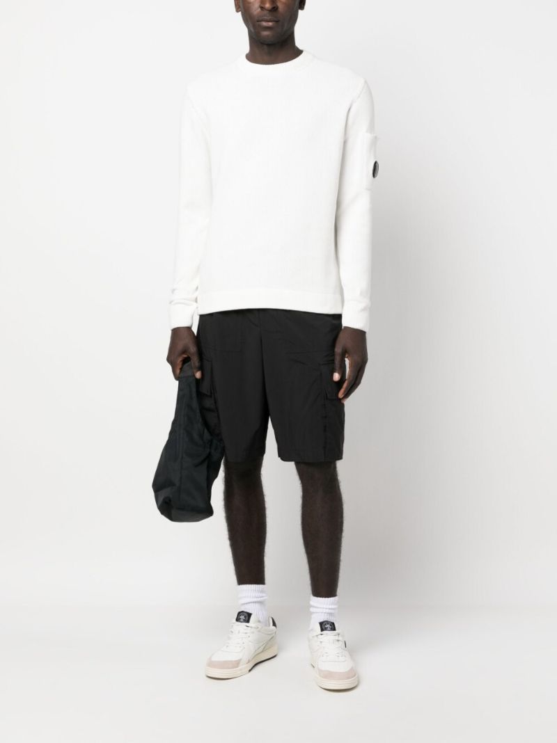 White Lens Detail Cotton Jumper