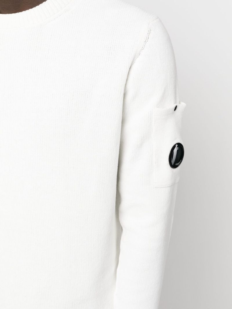White Lens Detail Cotton Jumper