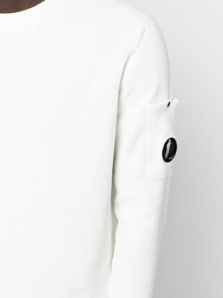 White Lens Detail Cotton Jumper