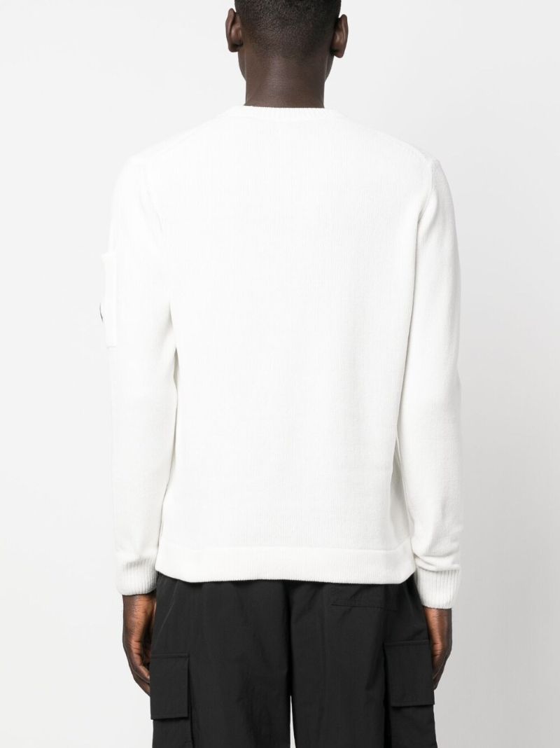 White Lens Detail Cotton Jumper