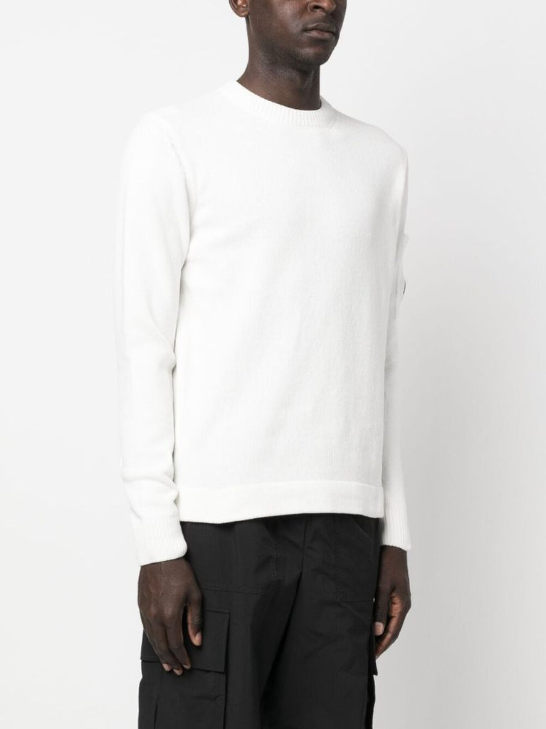 White Lens Detail Cotton Jumper