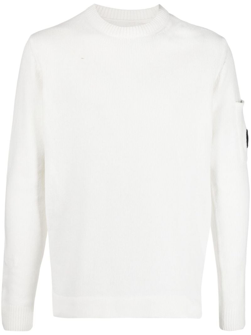 White Lens Detail Cotton Jumper