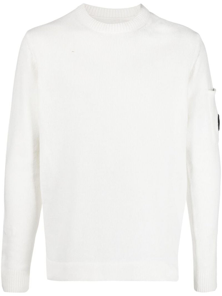 White Lens Detail Cotton Jumper