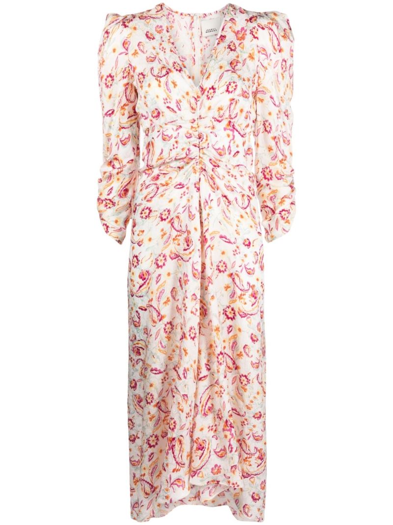 White Floral Print Dress