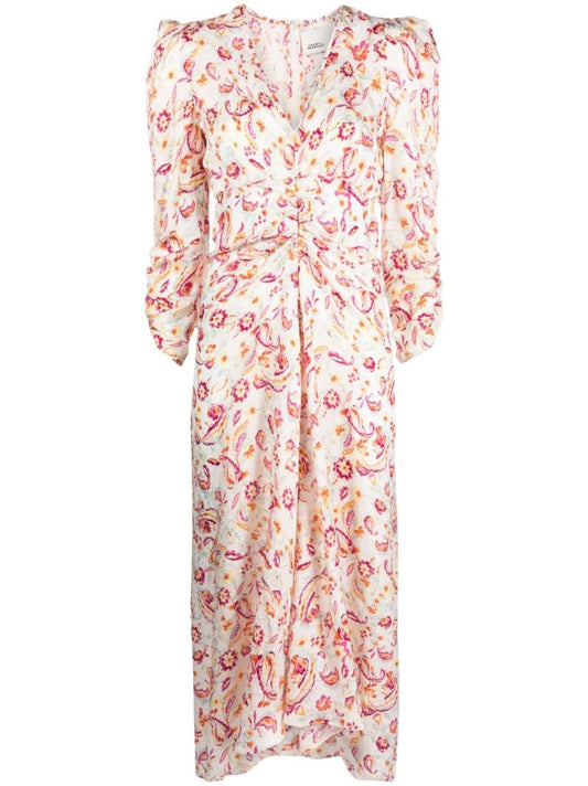 White Floral Print Dress