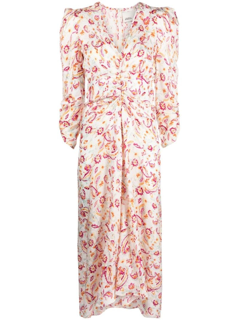 White Floral Print Dress