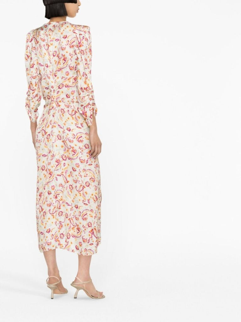White Floral Print Dress