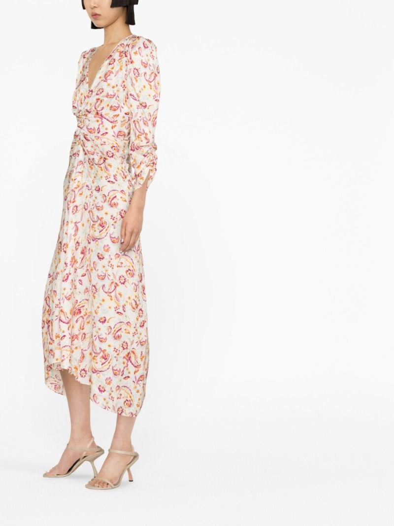 White Floral Print Dress