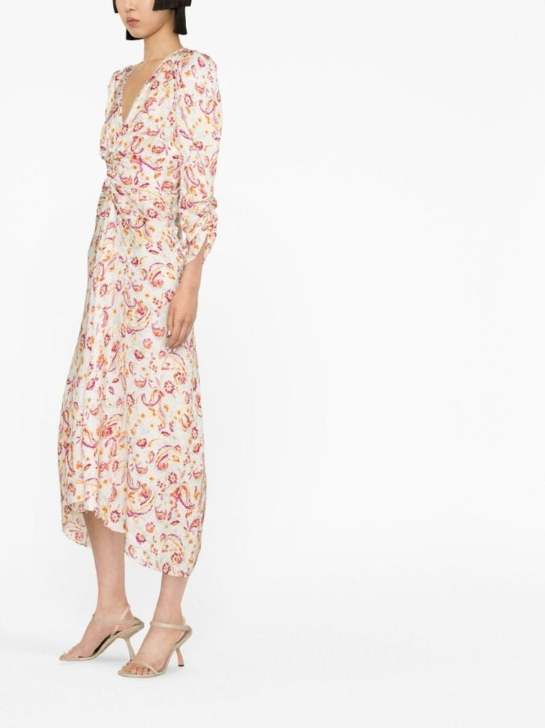 White Floral Print Dress