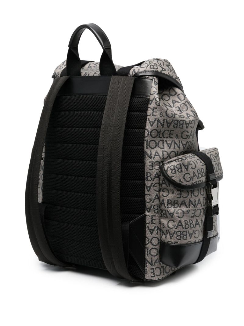Brown Logo Jacquard Backpack