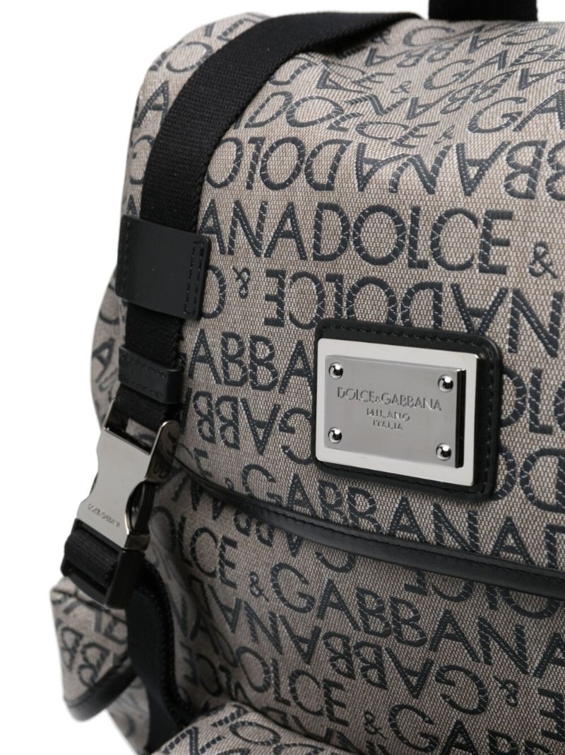 Brown Logo Jacquard Backpack