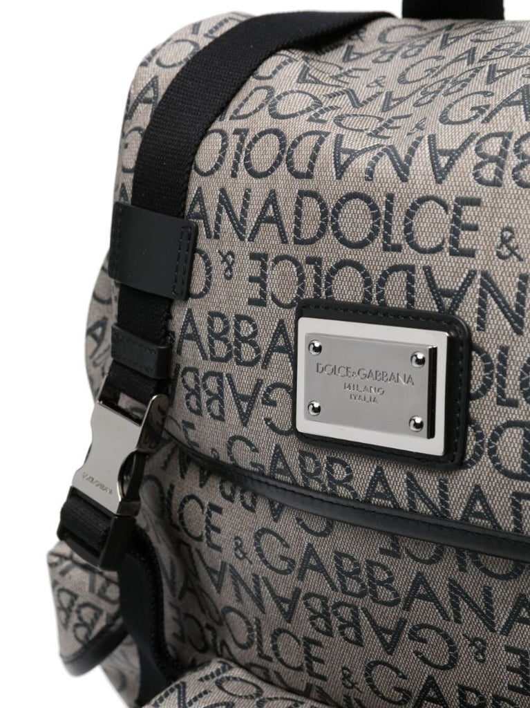 Brown Logo Jacquard Backpack