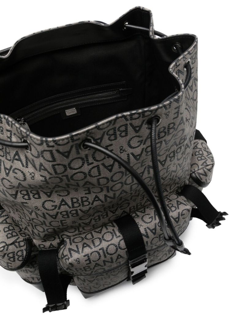 Brown Logo Jacquard Backpack