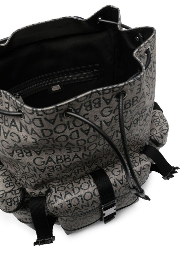 Brown Logo Jacquard Backpack