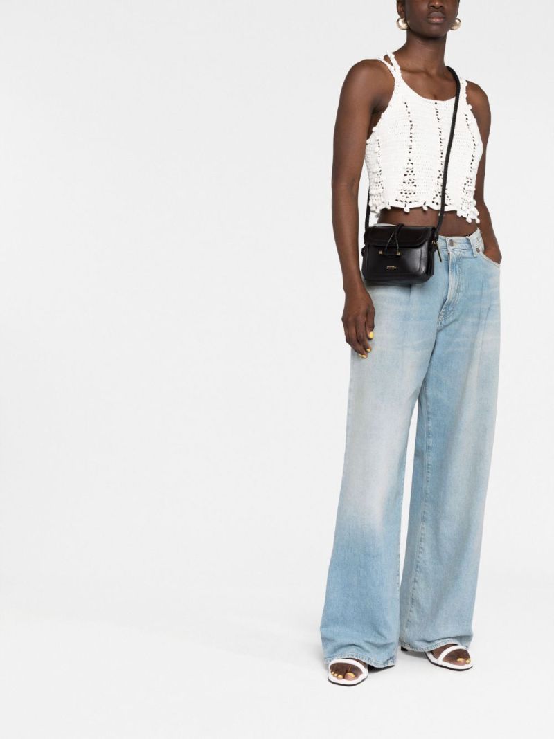 Black Vigo Flap Leather Cross Body Bag