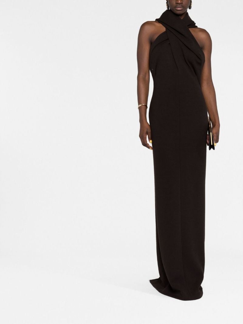 Brown Hooded Sleeveless Maxi Dress