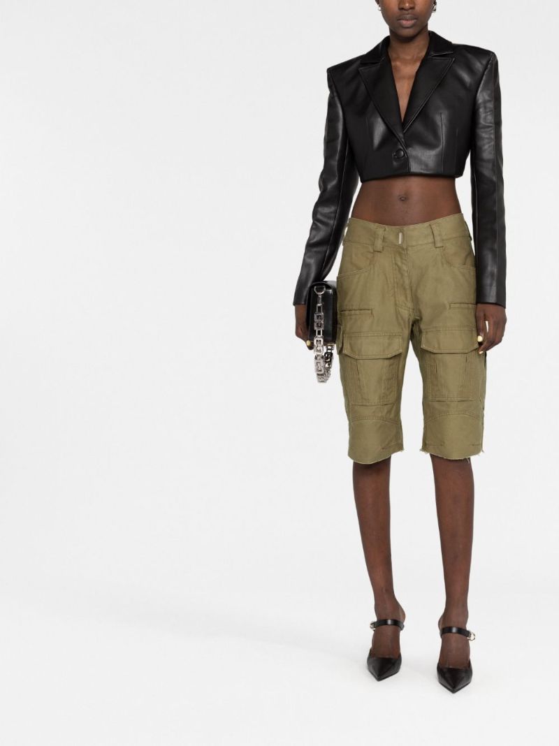 Green Cotton Cargo Shorts