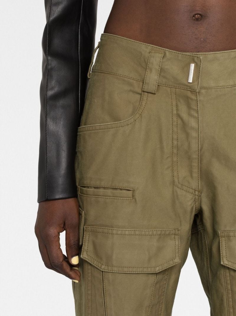 Green Cotton Cargo Shorts