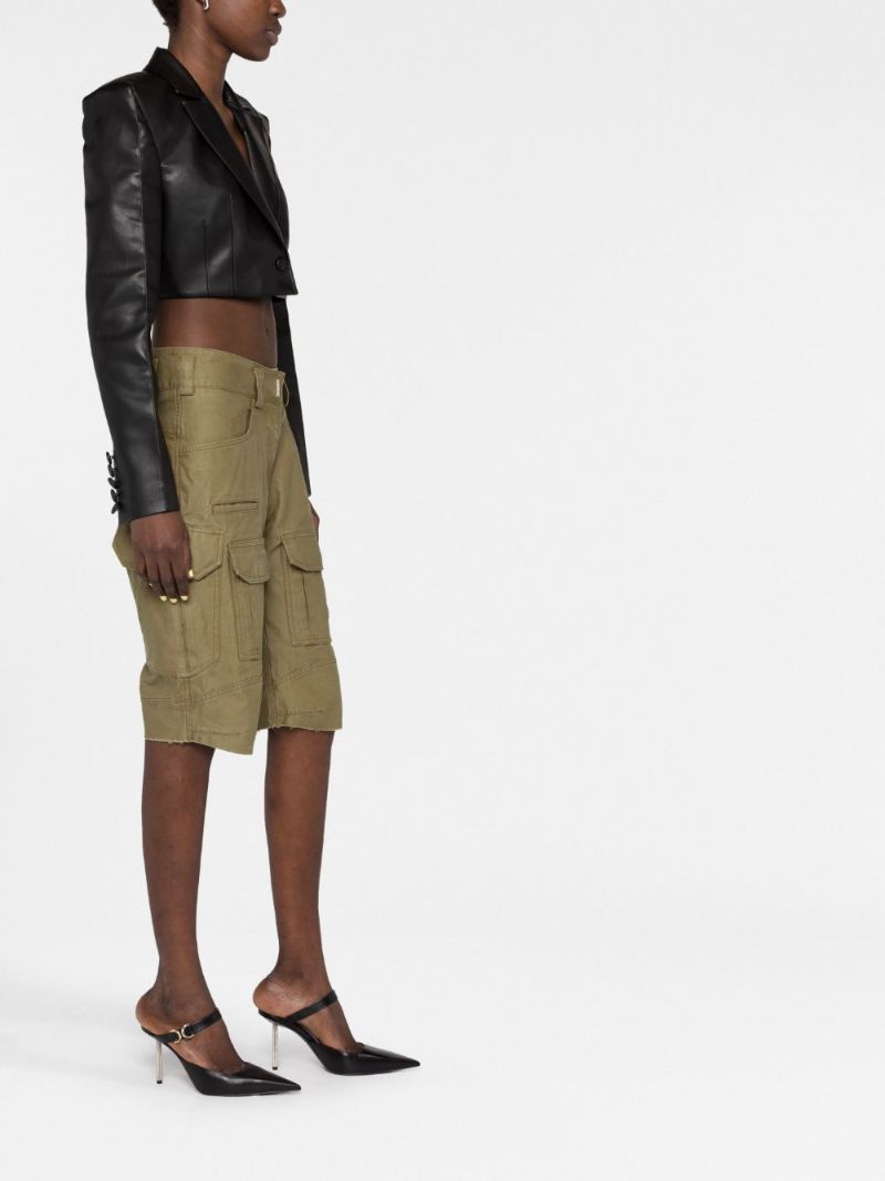 Green Cotton Cargo Shorts